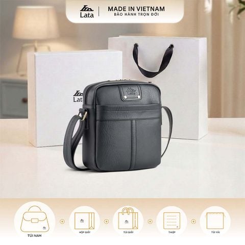  Hộp quà tặng túi đeo chéo nam Lata TN29 Màu Đen 