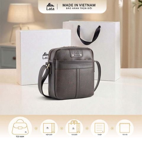  Hộp quà tặng túi đeo chéo nam Lata TN29 Màu Nâu 