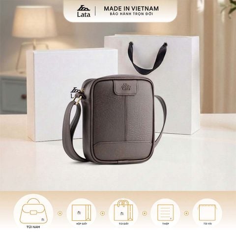  Hộp quà tặng túi đeo chéo nam Lata TN34 Màu Nâu 