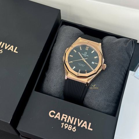  Đồng hồ CARNIVAL nam 8168G-VH-DCS-D dây cao su chính hãng 
