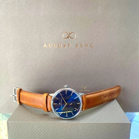  ĐỒNG HỒ NAM AUGUST BERG SERENITY DEEP BLUE 10140E05LBN20 DÂY DA Ý 