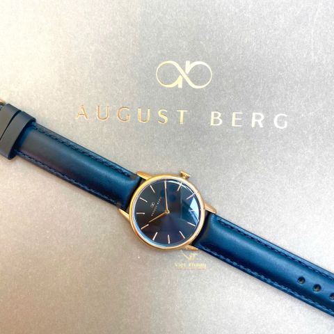  Đồng hồ AUGUST BERG nữ 10232B01LBK- Serenity Noir Black 40mm - Dây Da Ý - Vàng Hồng 