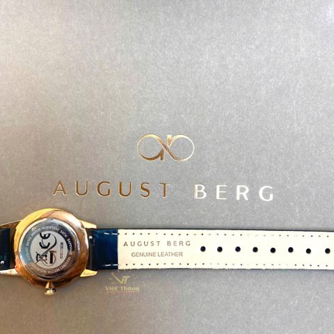  Đồng hồ AUGUST BERG nữ 10232B01LBK- Serenity Noir Black 40mm - Dây Da Ý - Vàng Hồng 