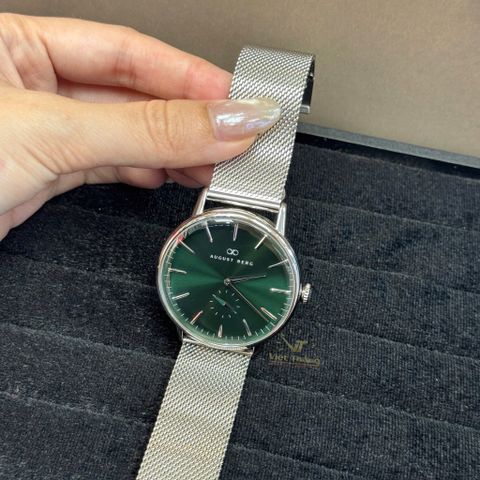  Đồng hồ AUGUST BERG nam 10140E11MSL- Serenity Greenhill 40mm - Dây Kim Loại Mesh - Màu Bạc 
