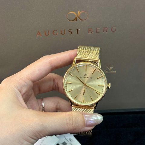  Đồng hồ AUGUST BERG nam 10140D02MGD- Serenity Shine Gold 40mm - Dây Kim Loại Mesh - Vàng 