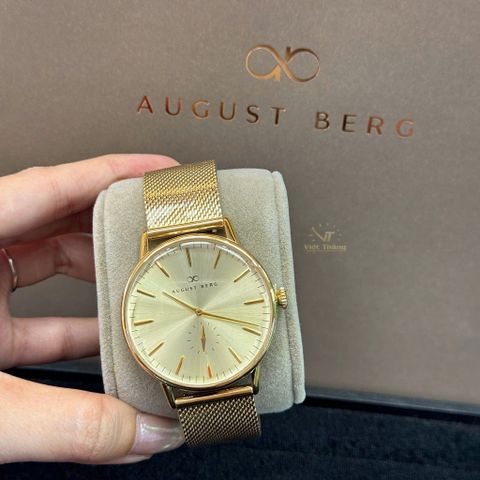  Đồng hồ AUGUST BERG nam 10140D02MGD- Serenity Shine Gold 40mm - Dây Kim Loại Mesh - Vàng 