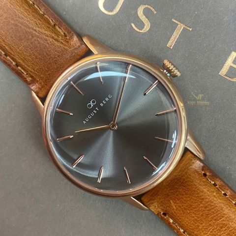  Đồng hồ AUGUST BERG nữ 10232A09LBN20 - Serenity Ash 32mm - Dây Da Ý - Vàng Hồng 