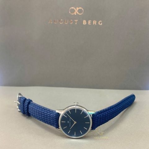  Đồng hồ AUGUST BERG nữ 10232E05VBL- Serenity Deep Blue 40mm - Dây Perlon - Màu Bạc 
