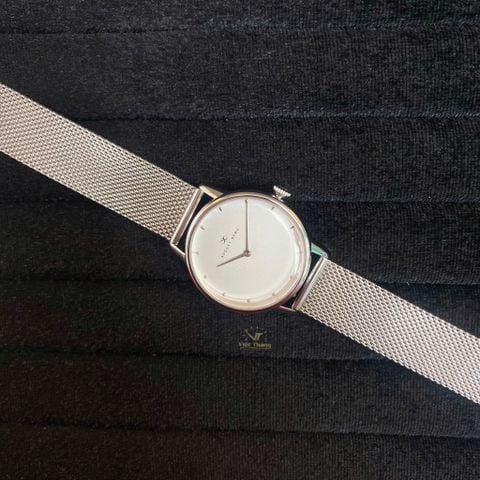  Đồng hồ AUGUST BERG nữ 10332E03MSL- Serenity Blanc Dot 32mm - Dây Kim Loại Mesh - Màu Bạc 