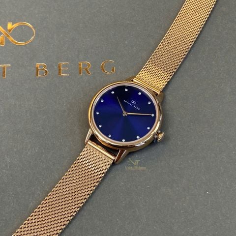  Đồng hồ AUGUST BERG nữ 10928A33MRG- Serenity Petite Royal Purple 28mm - Dây Kim Loại Mesh - Vàng Hồng 