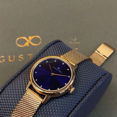  Đồng hồ AUGUST BERG nữ 10928A33MRG- Serenity Petite Royal Purple 28mm - Dây Kim Loại Mesh - Vàng Hồng 