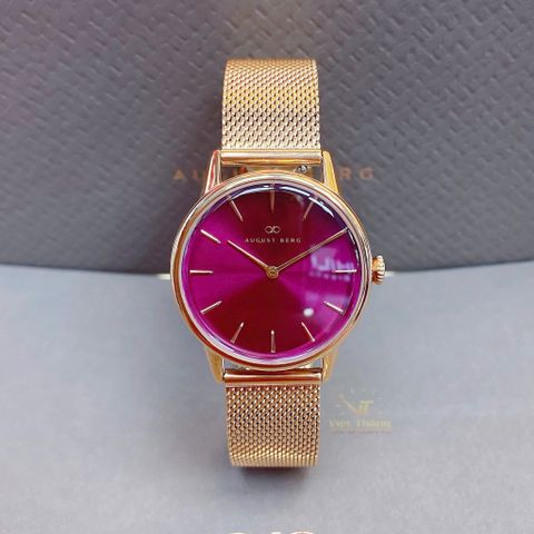  Đồng hồ AUGUST BERG nữ 10232A15MRG dây kim loại chính hãng 