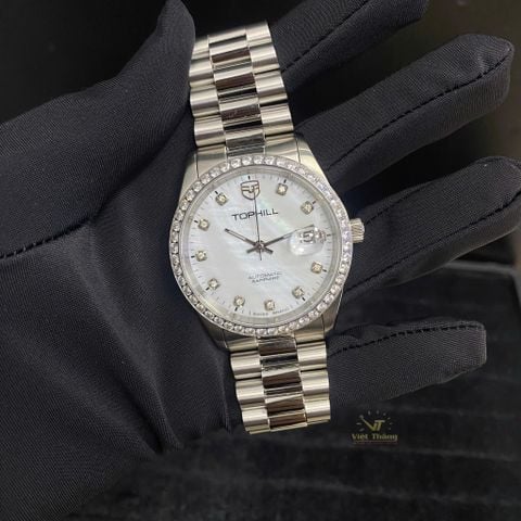 ĐỒNG HỒ TOPHILL TW095G.M1238 Nam dây thép 316L Máy automatic Kính sapphire 5ATM 