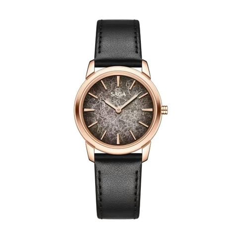  Saga Super Slim 53916-RGGEBK-2  – Nữ – Quartz (Pin) – Mặt Số 30mm – Kính Cứng – Mặt Số Xám Chuyển Sắc 