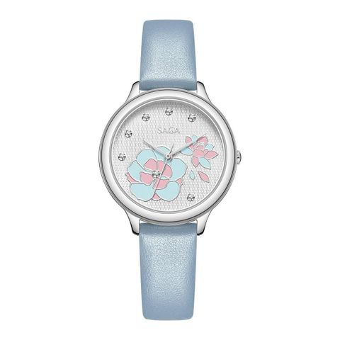  Saga Chroma Dance 54390-SVWTBL-2 – Nữ – Quartz (Pin) – Mặt Số 34mm – Kính Cứng – Mặt Số Đổi Màu, Đính Pha Lê 