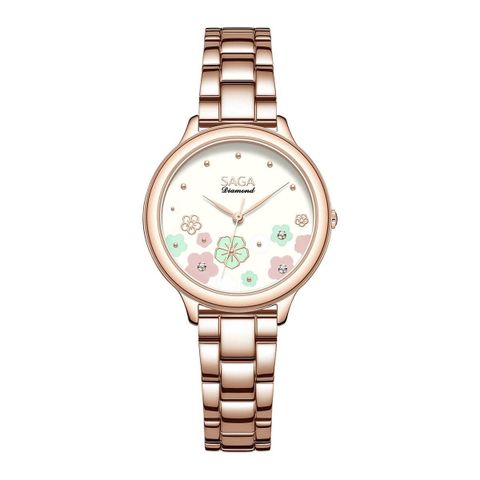  Saga Chroma Dance 54390-LGCRLG-2 – Nữ – Quartz (Pin) – Mặt Số 34mm – Kính Cứng – Mặt Số Đổi Màu – Đính Kim Cương 