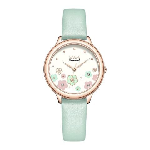  Saga Chroma Dance 54359-LGCRGR-2 – Nữ – Quartz (Pin) – Mặt Số 34mm – Kính Cứng – Mặt Số Đổi Màu – Đính Kim Cương 