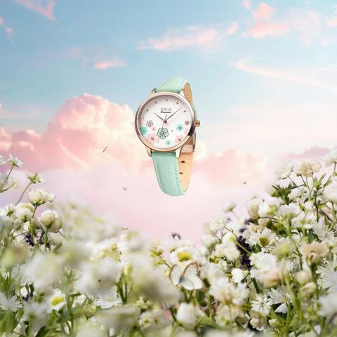  Saga Chroma Dance 54359-LGCRGR-2 – Nữ – Quartz (Pin) – Mặt Số 34mm – Kính Cứng – Mặt Số Đổi Màu – Đính Kim Cương 