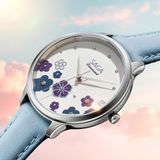  Saga Chroma Dance 54390-SVCRBL-2 – Nữ – Quartz (Pin) – Mặt Số 34mm – Kính Cứng – Mặt Số Đổi Màu – Đính Kim Cương 