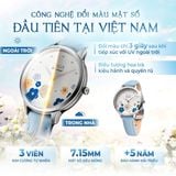 Saga Chroma Dance 54390-SVCRBL-2 – Nữ – Quartz (Pin) – Mặt Số 34mm – Kính Cứng – Mặt Số Đổi Màu – Đính Kim Cương 