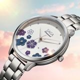  Saga Chroma Dance 54390-SVCRSV-2 – Nữ – Quartz (Pin) – Mặt Số 34mm – Kính Cứng – Mặt Số Đổi Màu – Đính Kim Cương 