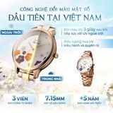  Saga Chroma Dance 54390-LGCRLG-2A – Nữ – Quartz (Pin) – Mặt Số 34mm – Kính Cứng – Mặt Số Đổi Màu – Đính Kim Cương 