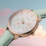  Saga Chroma Dance 54390-LGWTGR-2 – Nữ – Quartz (Pin) – Mặt Số 34mm – Kính Cứng – Mặt Số Đổi Màu, Đính Pha Lê 