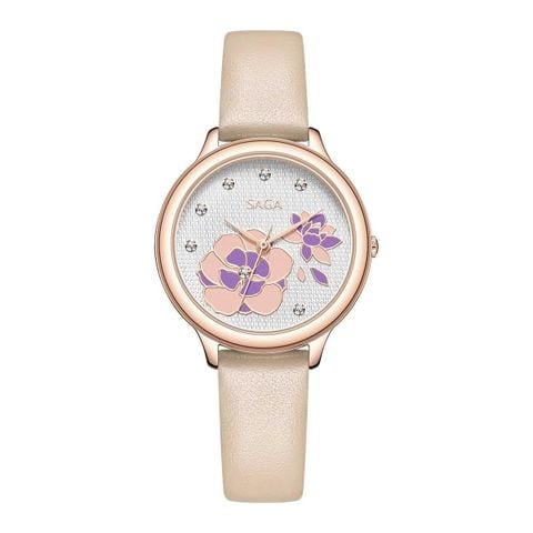  Saga Chroma Dance 54390-LGWTYL-2 – Nữ – Quartz (Pin) – Mặt Số 34mm – Kính Cứng – Mặt Số Đổi Màu, Đính Pha Lê 