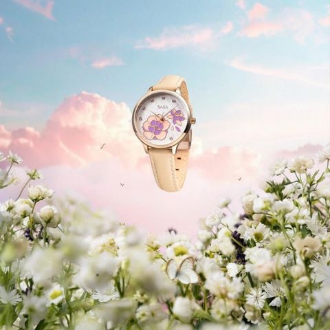  Saga Chroma Dance 54390-LGWTYL-2 – Nữ – Quartz (Pin) – Mặt Số 34mm – Kính Cứng – Mặt Số Đổi Màu, Đính Pha Lê 