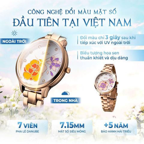  Saga Chroma Dance 54390-LGWTLG-2 – Nữ – Quartz (Pin) – Mặt Số 34mm – Kính Cứng – Mặt Số Đổi Màu 