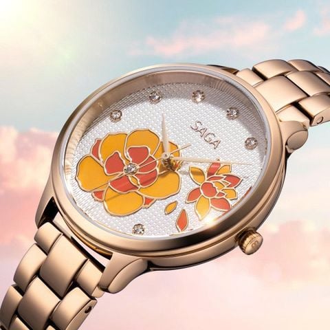  Saga Chroma Dance 54390-LGWTLG-2 – Nữ – Quartz (Pin) – Mặt Số 34mm – Kính Cứng – Mặt Số Đổi Màu 