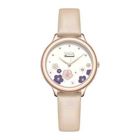  Saga Chroma Dance 54359-LGCRYL-2 – Nữ – Quartz (Pin) – Mặt Số 34mm – Kính Cứng – Mặt Số Đổi Màu – Đính Kim Cương 