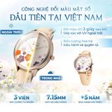  Saga Chroma Dance 54359-LGCRYL-2 – Nữ – Quartz (Pin) – Mặt Số 34mm – Kính Cứng – Mặt Số Đổi Màu – Đính Kim Cương 