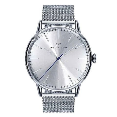  ĐỒNG HỒ NAM AUGUST BERG 10240E08MSL SERENITY SIMPLY DÂY LƯỚI TRẮNG 