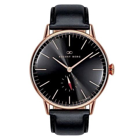  ĐỒNG HỒ NAM AUGUST BERG SERENITY NOIR BLACK 10140B01LBK DÂY DA Ý 