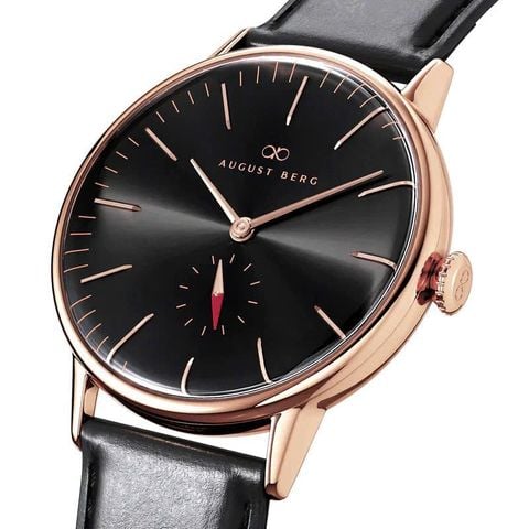  ĐỒNG HỒ NAM AUGUST BERG SERENITY NOIR BLACK 10140B01LBK DÂY DA Ý 