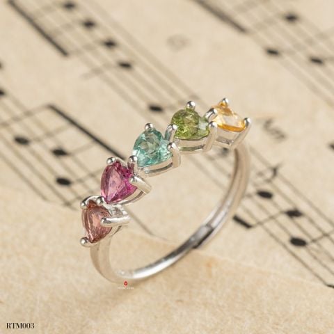 Nhẫn Tourmaline Bạc – Khúc hòa ca của sắc màu