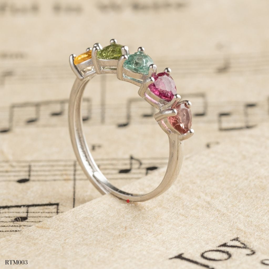 Nhẫn Tourmaline Bạc – Khúc hòa ca của sắc màu