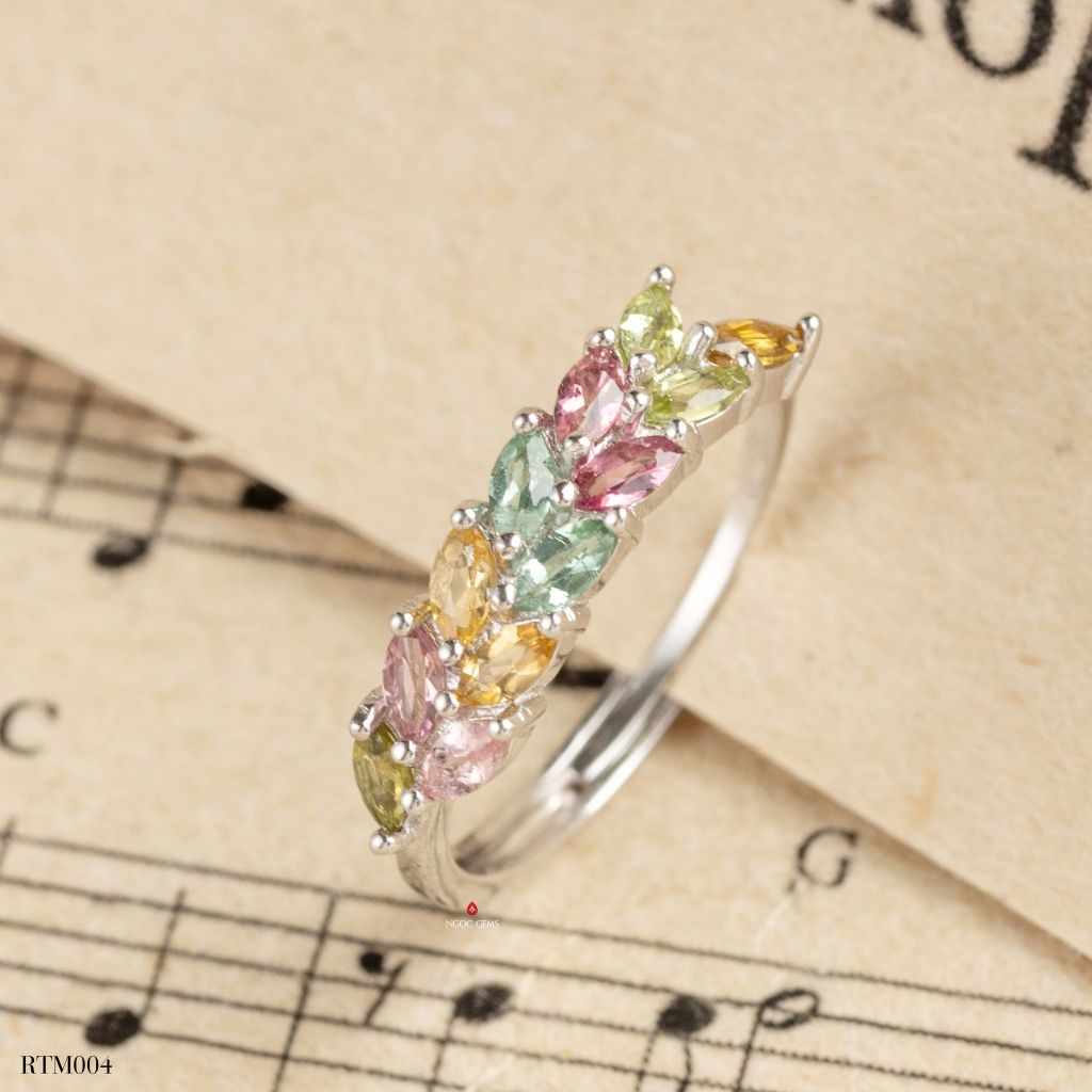 Nhẫn Tourmaline Bạc – Khúc hòa ca của sắc màu