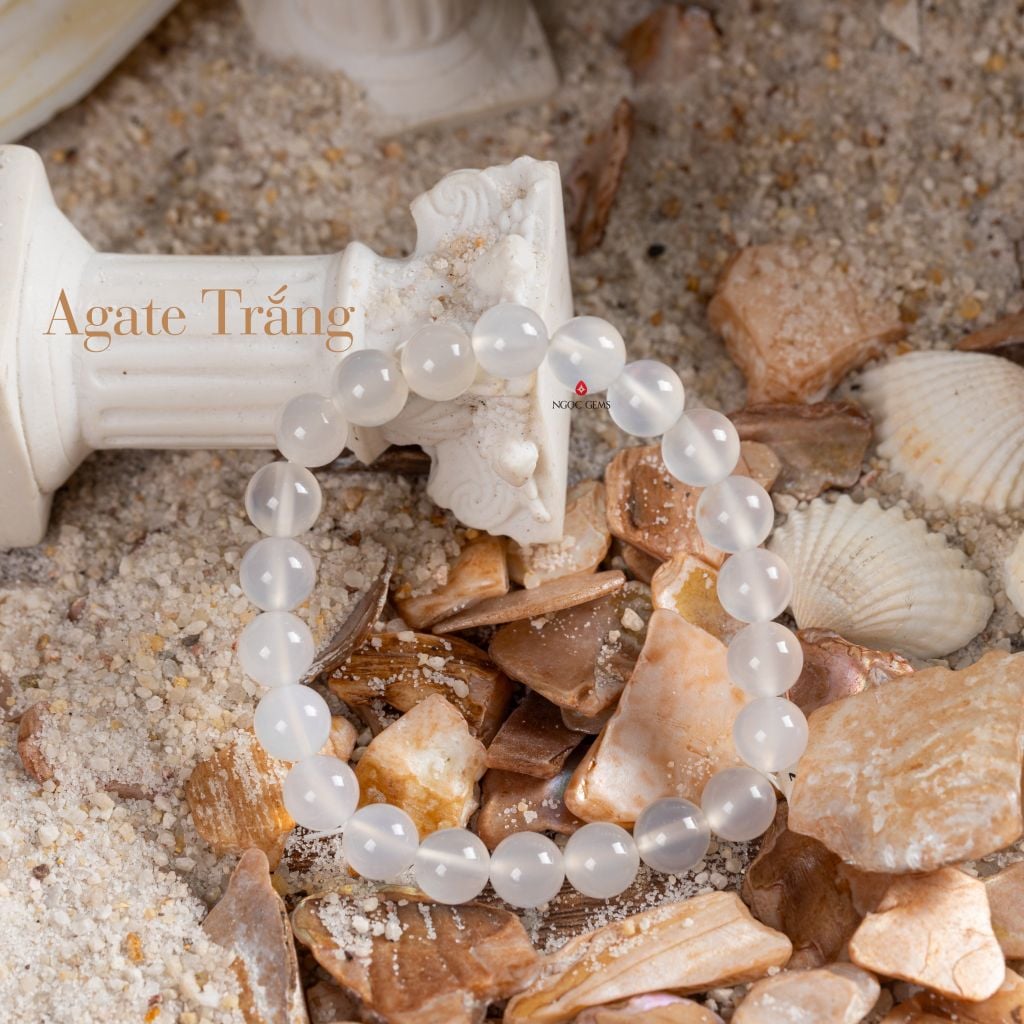 Vòng tay Agate Trắng