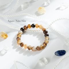 Vòng Tay Agate Nâu Sần