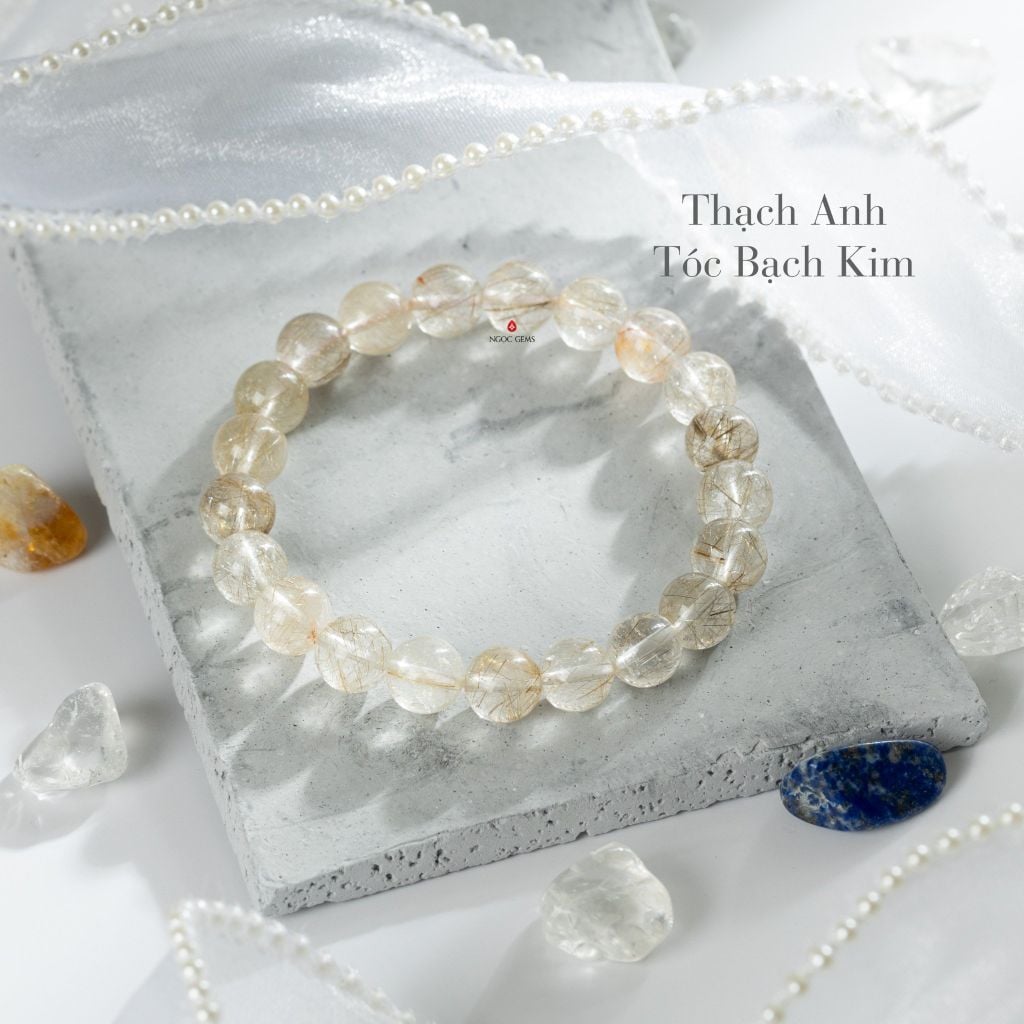 Vòng Thạch Anh Tóc Bạch Kim A