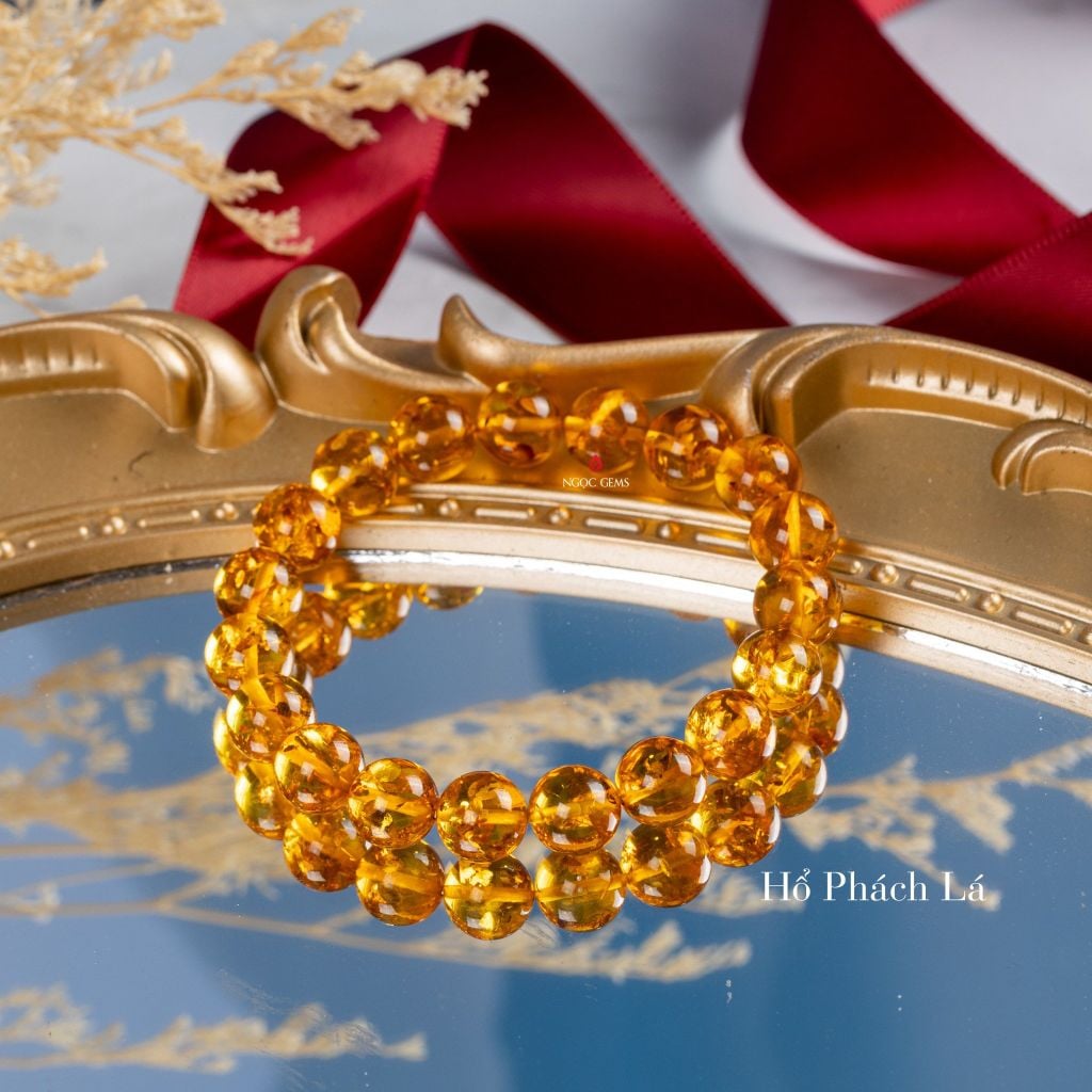 Vòng Hổ Phách Lá