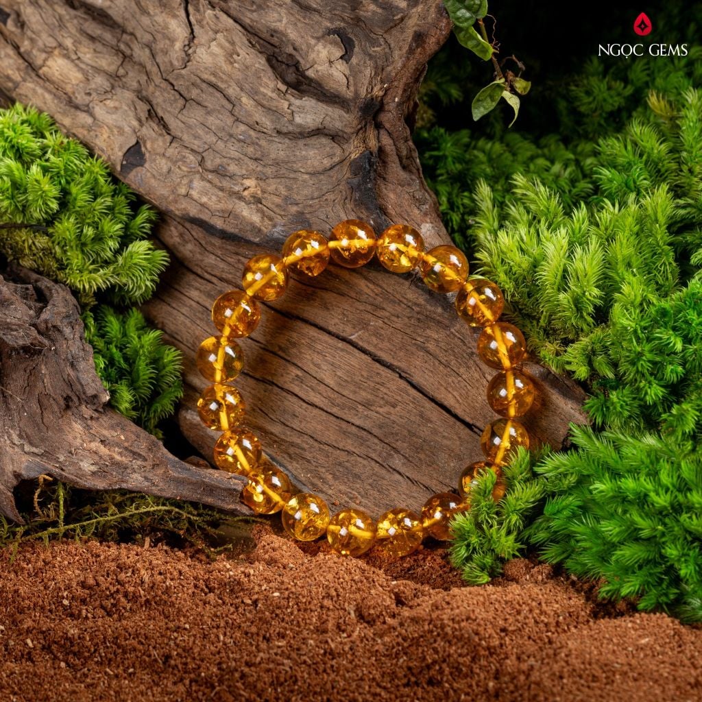 Vòng Hổ Phách Lá