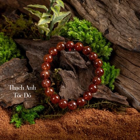 Vòng Tay Đá Thạch Anh Tóc Đỏ A