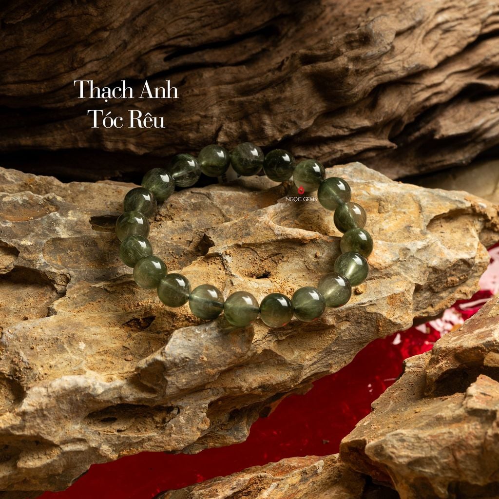 Vòng Tay Đá Thạch Anh Tóc Rêu