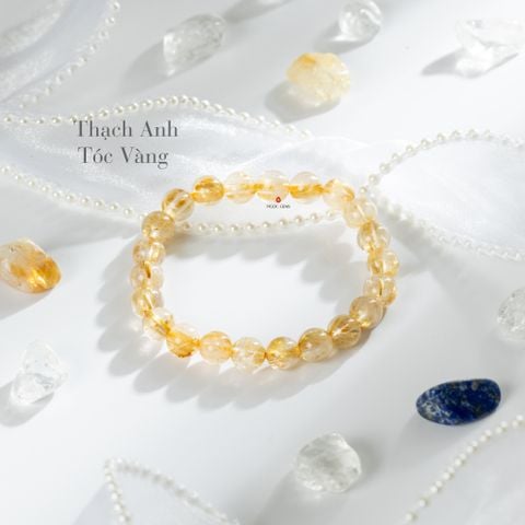 Vòng Tay Đá Thạch anh Tóc Vàng A+