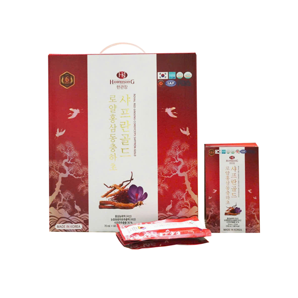 Nước Hồng Sâm Saffron Đông trùng Hạ Thảo 60 gói x 70ml