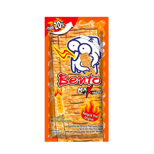 Snack Hải Sản Vị NamPrik Thái Bento 18g + 4g Gói Cam