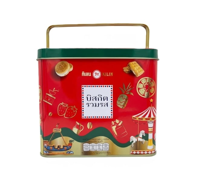Bánh Quy Nhân Tổng Hợp Vị Mứt Dứa, Kem Sữa, Kem Sầu Riêng Kilin Biscuits 450g